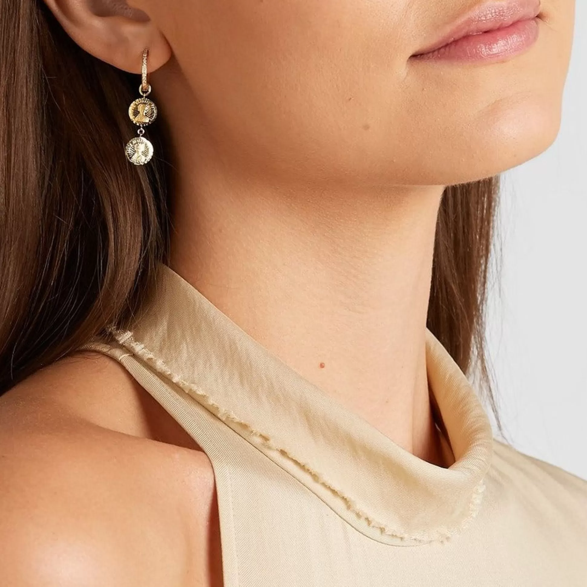 Sale Louise D'Or Double Coin Earring Earrings