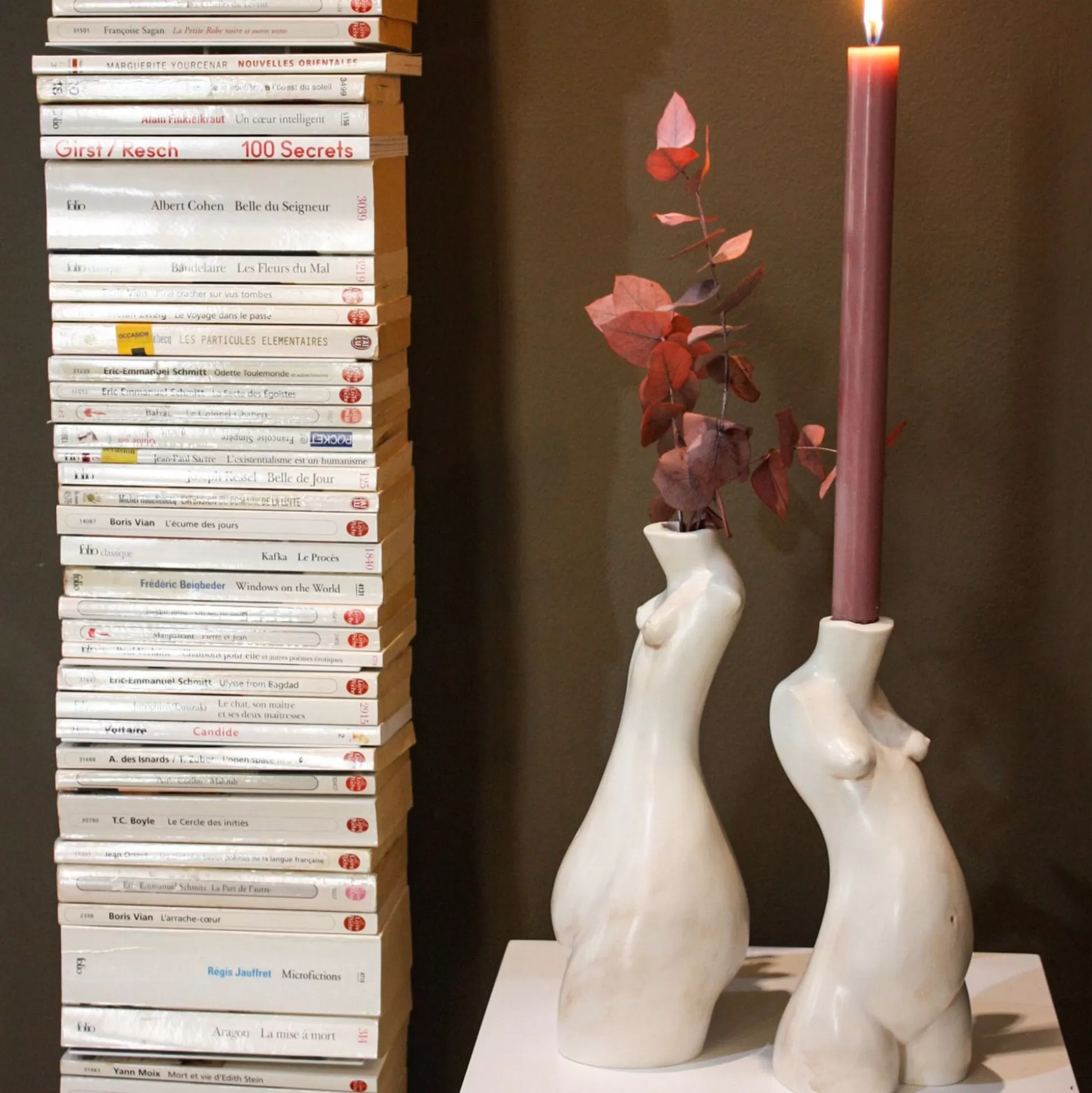 Hot Tit For Tat Candlestick Tall (Matte Marble) Home
